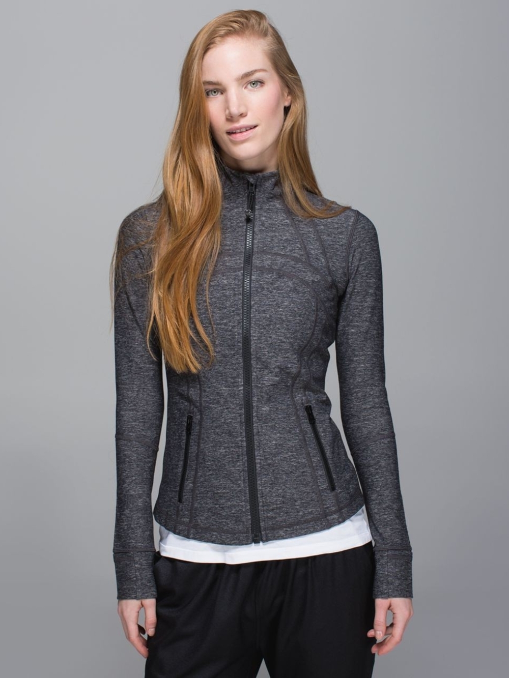 Lululemon Athletica Charcoal Grey Full-Zip Athletic Jacket Size 12